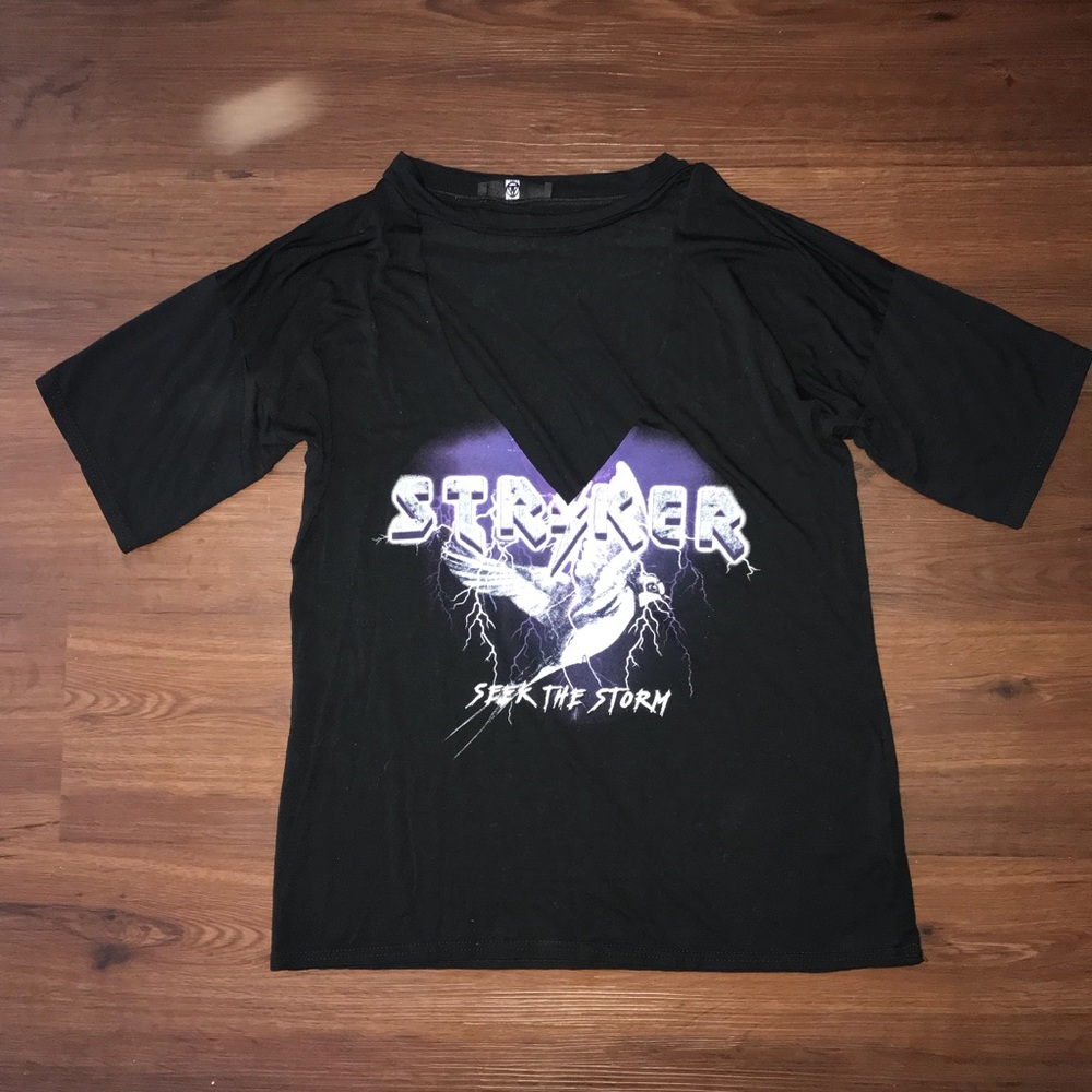 Loose fitted Low V cut Biker Tshirt